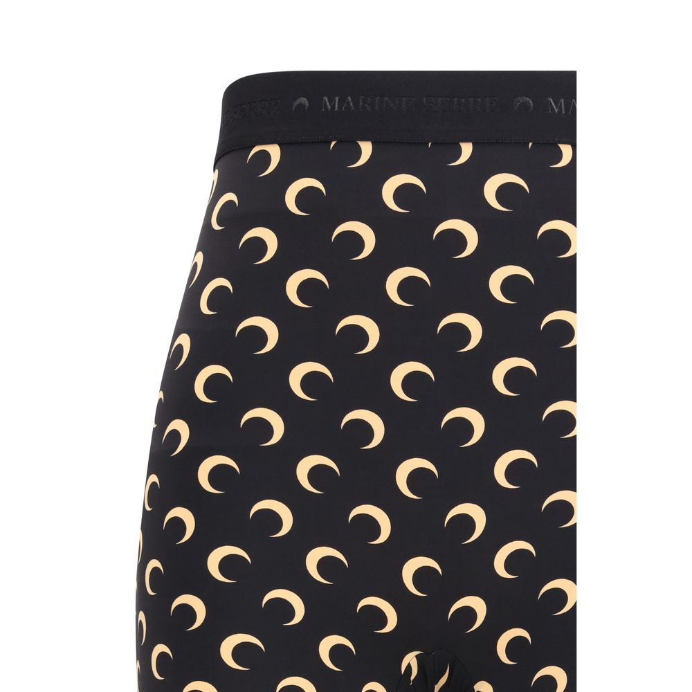 Marine Serre Schwarze Polyamid-Bermudashorts