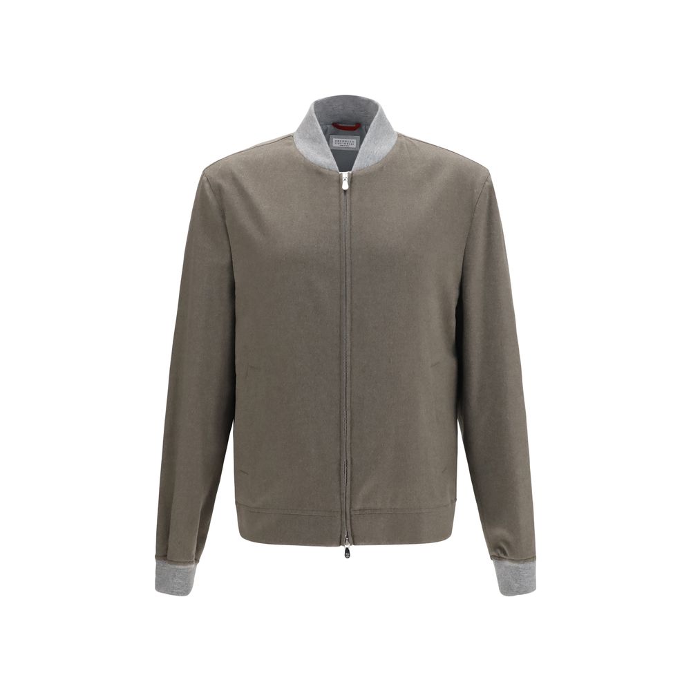 Brunello Cucinelli Zweifarbige Kaschmir-Bomberjacke
