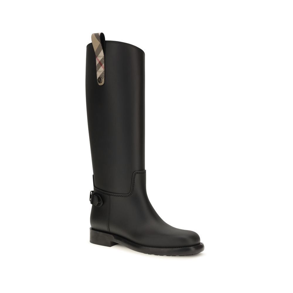 Burberry Schwarze Regen-Stiefel aus Polyurethan