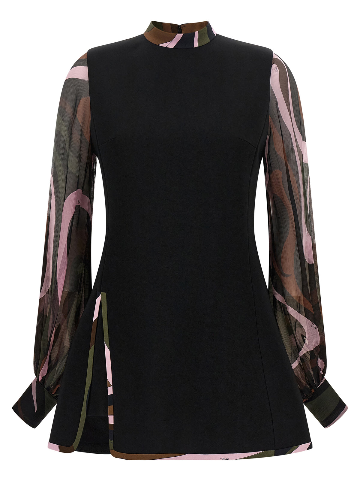 Emilio Pucci Schwarzes Viskose-Kurzkleid