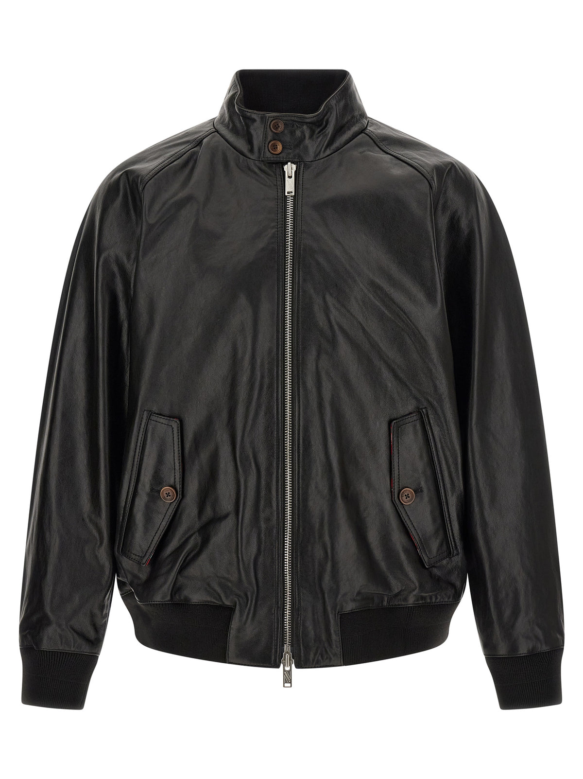 Baracuta Schwarze Lederjacke aus Rindsleder