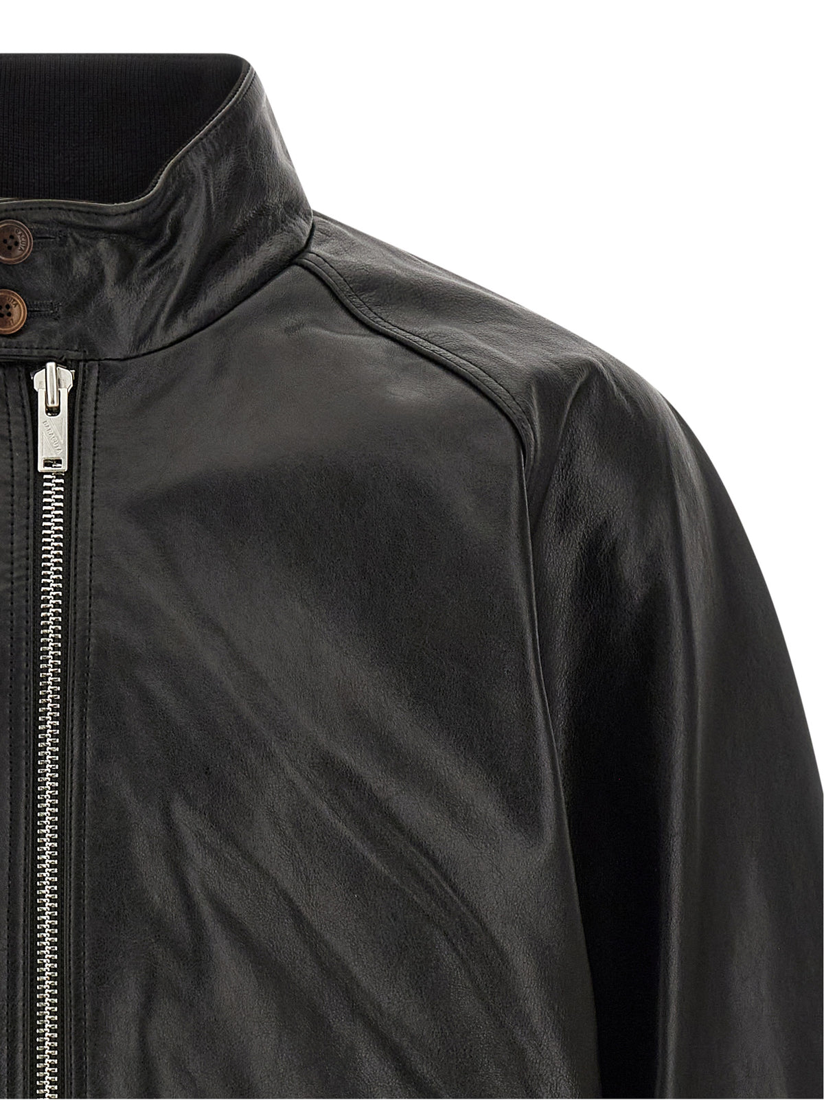Baracuta Schwarze Lederjacke aus Rindsleder