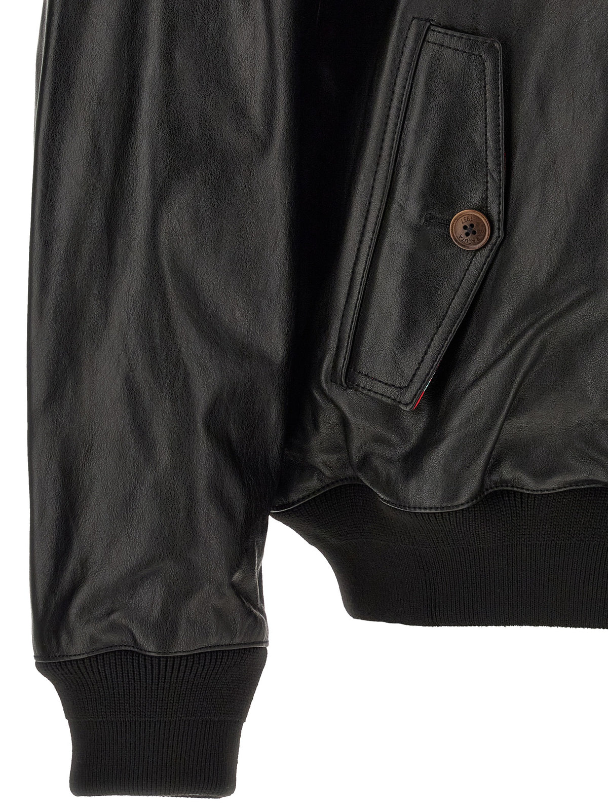 Baracuta Schwarze Lederjacke aus Rindsleder