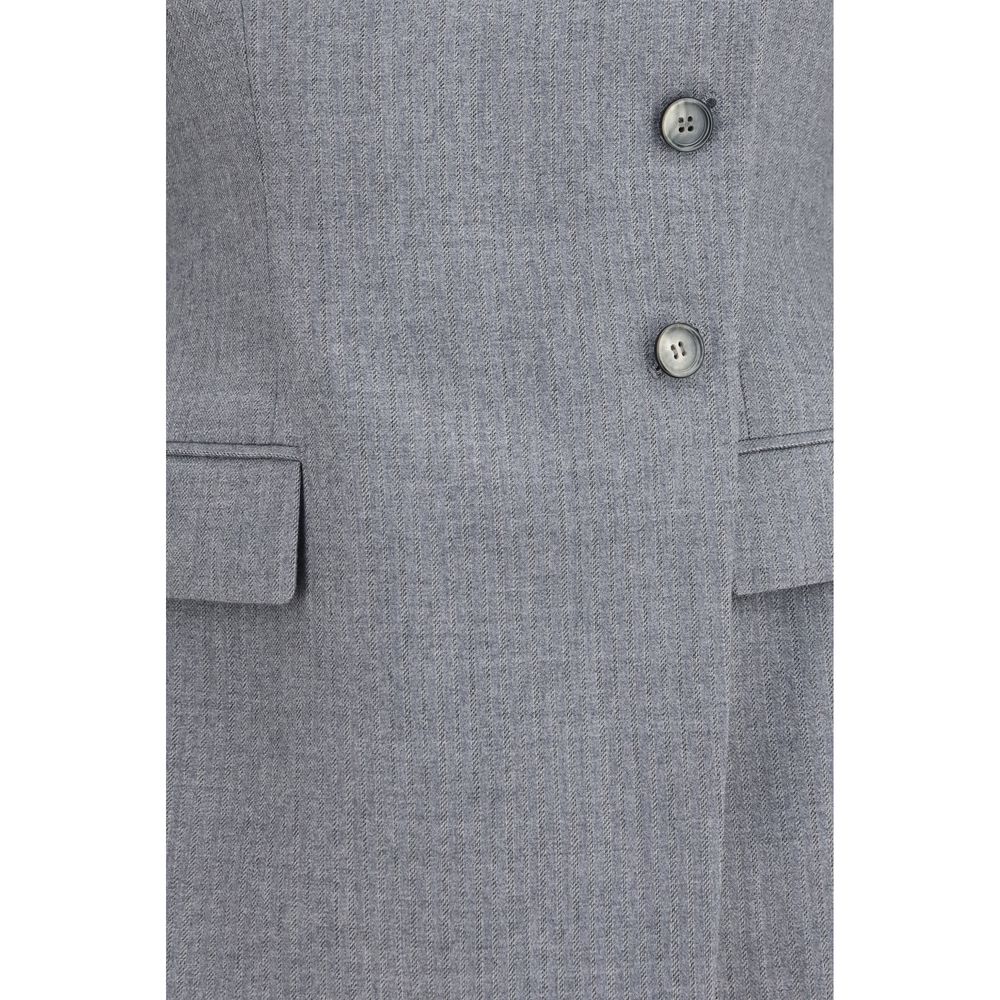 Alexander McQueen Graue Lammfelljacke Aries aus Wolle, durchgehend