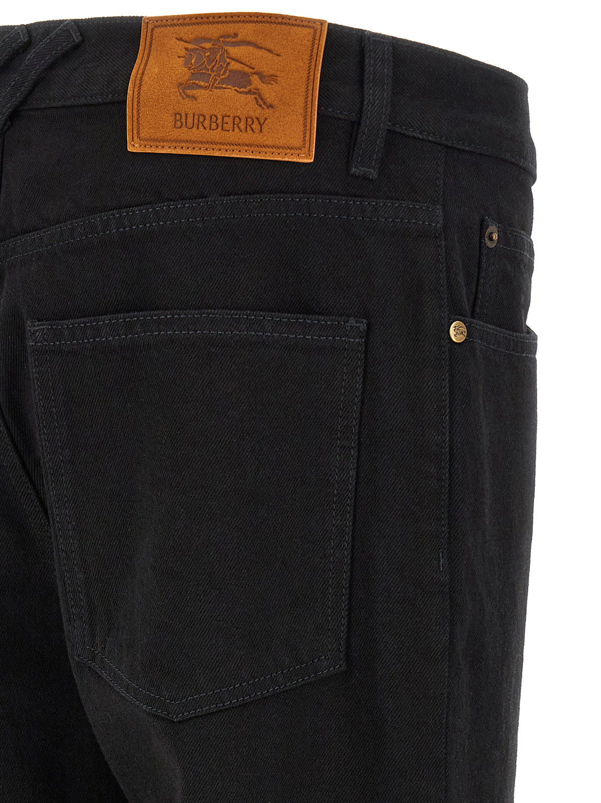 Burberry Schwarze Baumwoll-Jeans mit geradem Bein
