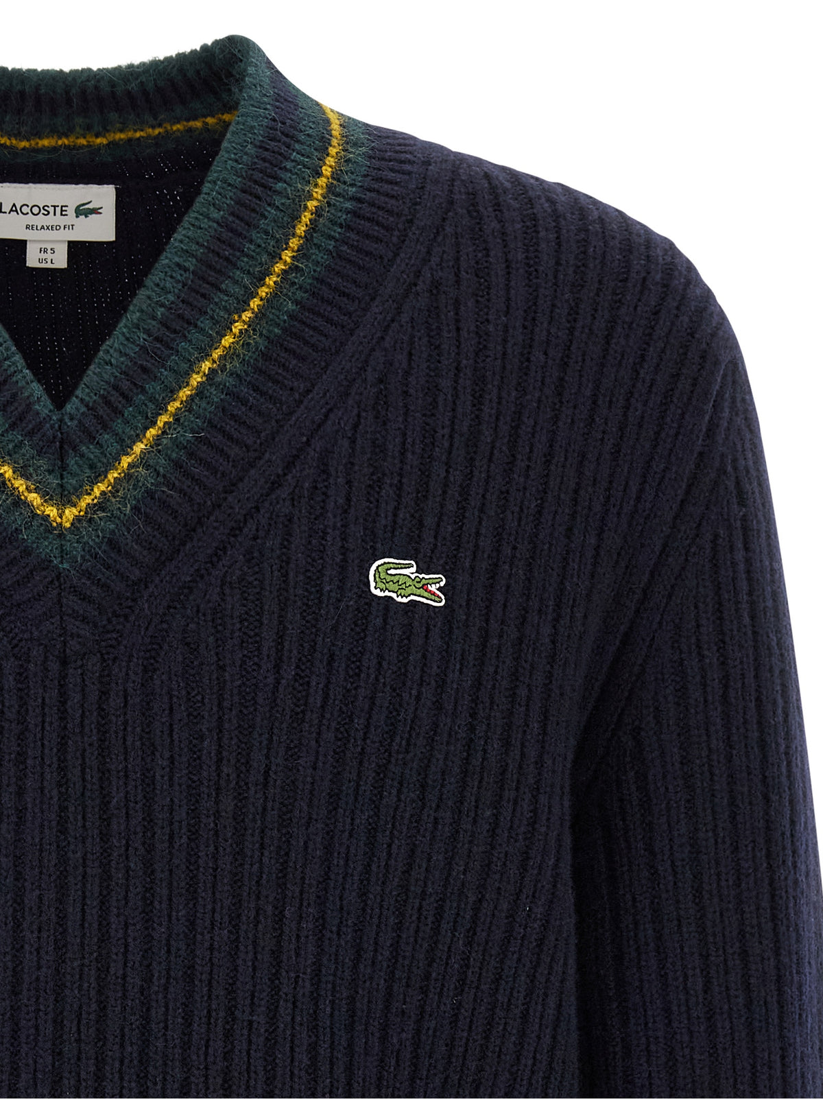 Lacoste Blauer Wollcardigan
