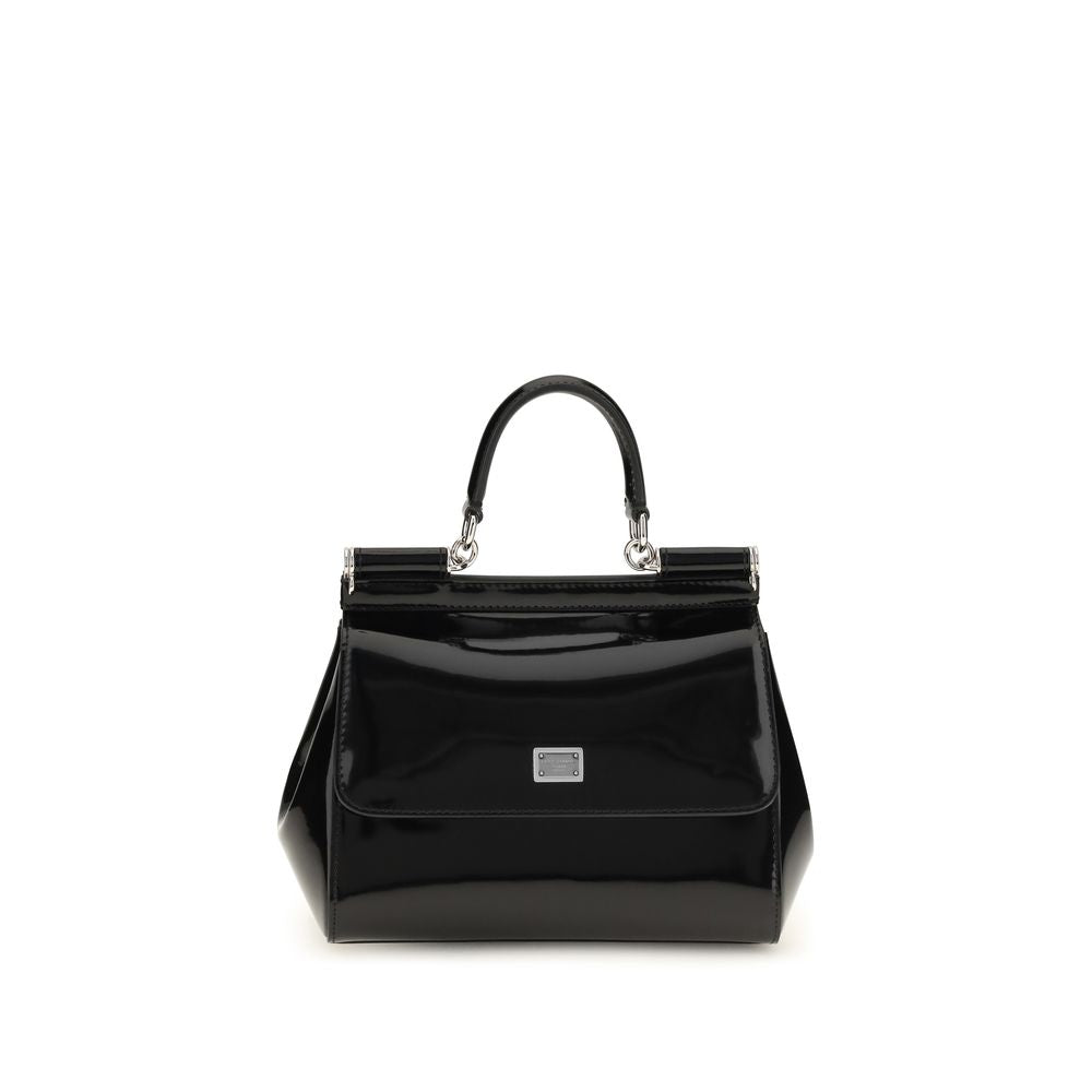 Dolce & Gabbana Schwarze Kalbsleder Bos Taurus Handtasche
