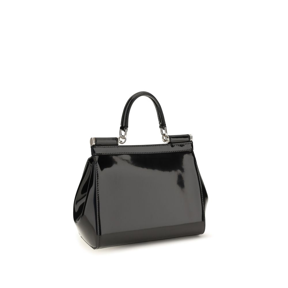 Dolce & Gabbana Schwarze Kalbsleder Bos Taurus Handtasche