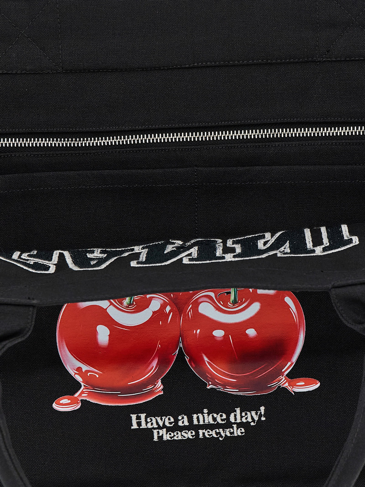 Ganni Schwarze Tote Bag aus recycelter Baumwolle