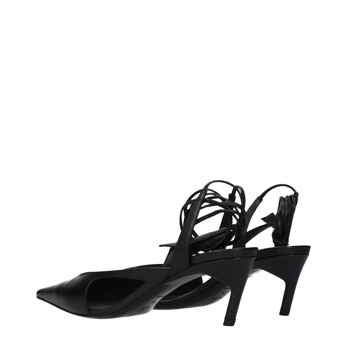 The Attico Schwarze Leder Pumps mit hohem Absatz