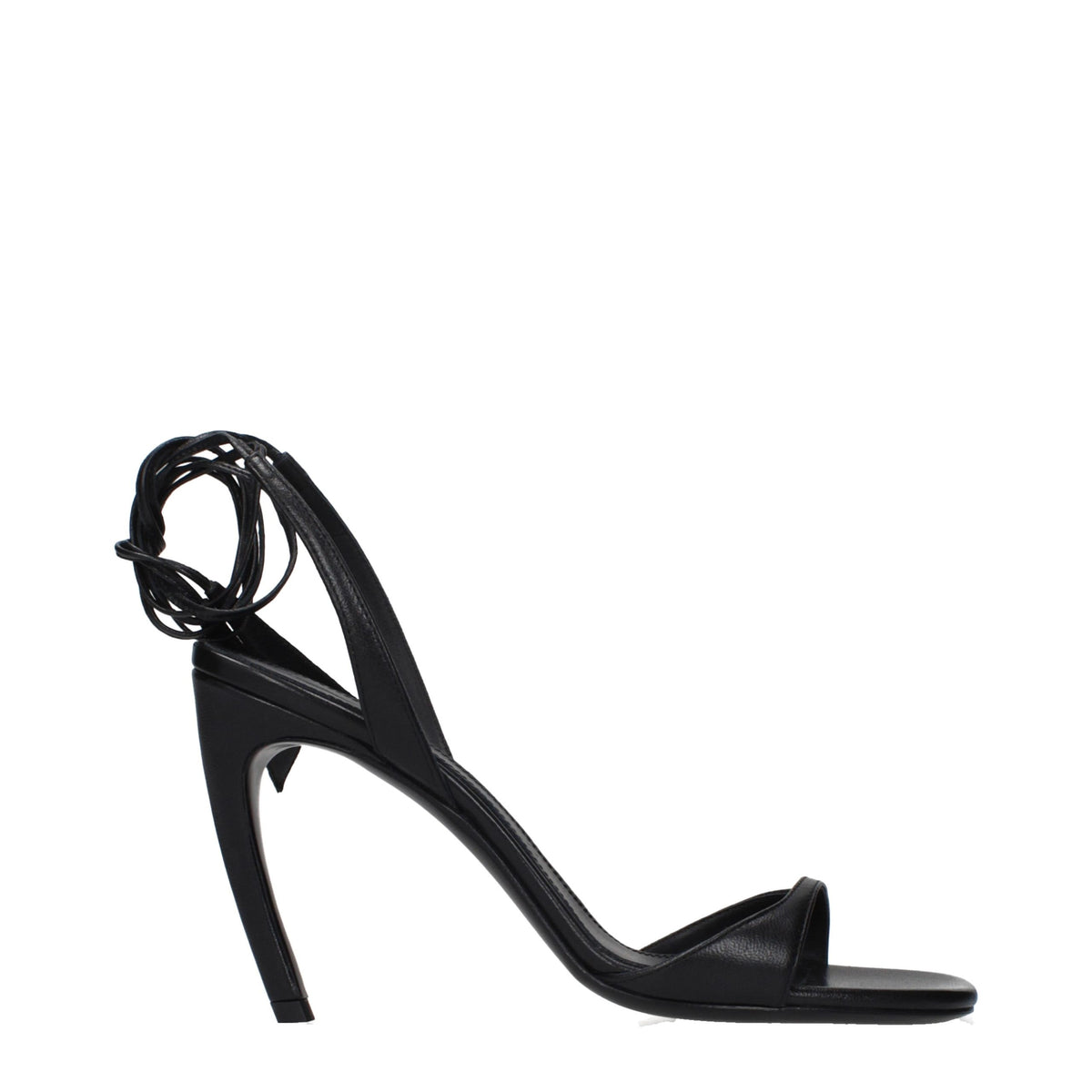 The Attico Schwarze Leder-Stiletto-Sandalen