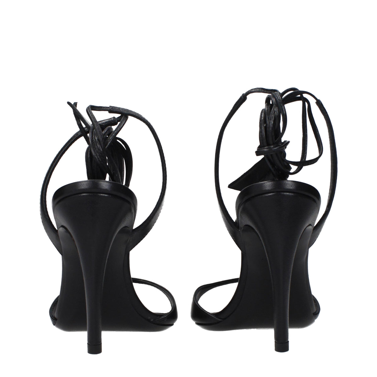 The Attico Schwarze Leder-Stiletto-Sandalen