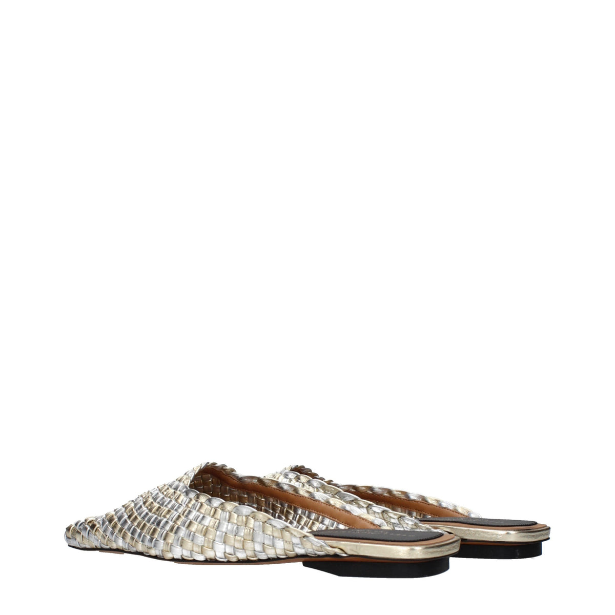 Stella McCartney Graue Leder-Slipper