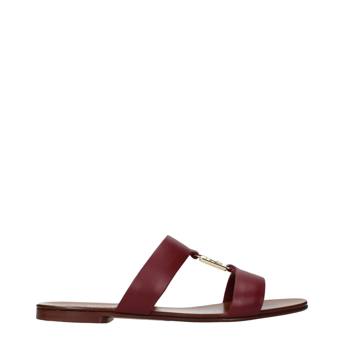Dolce & Gabbana Rote Leder-Slipper
