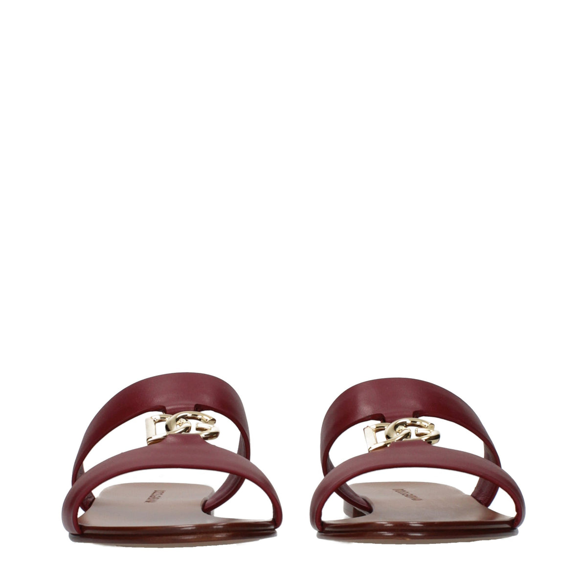 Dolce & Gabbana Rote Leder-Slipper