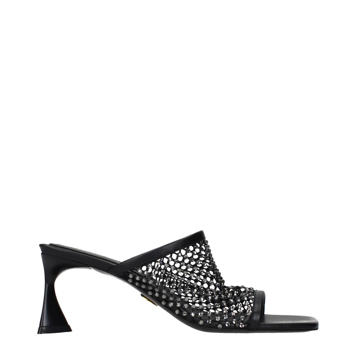 Stella McCartney Schwarze Leder-Stiletto-Sandalen