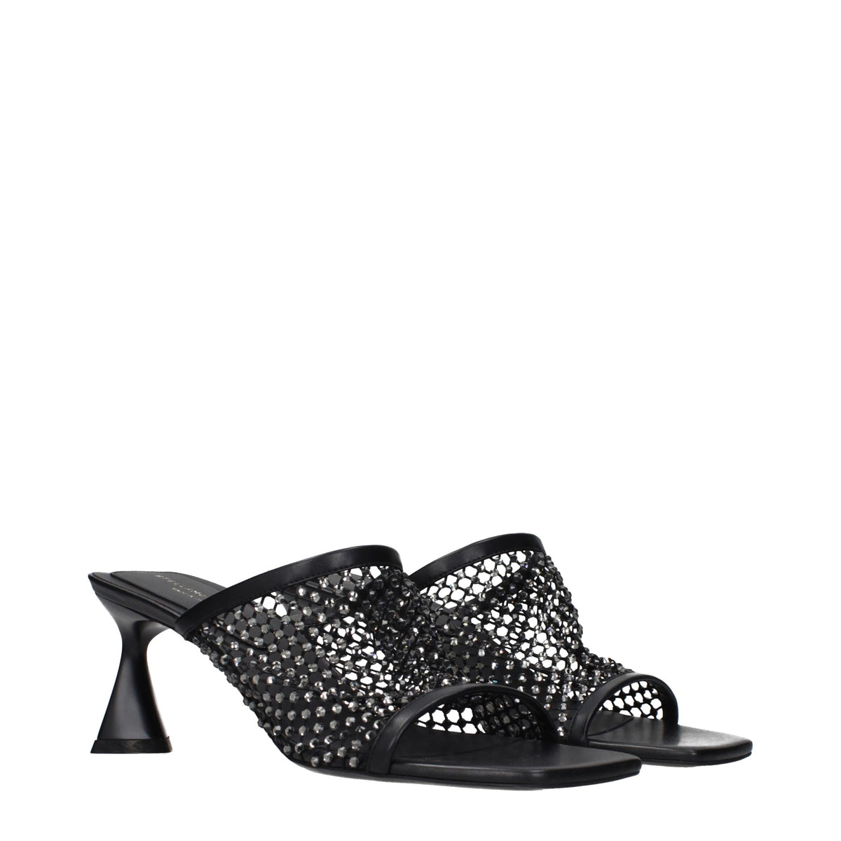 Stella McCartney Schwarze Leder-Stiletto-Sandalen