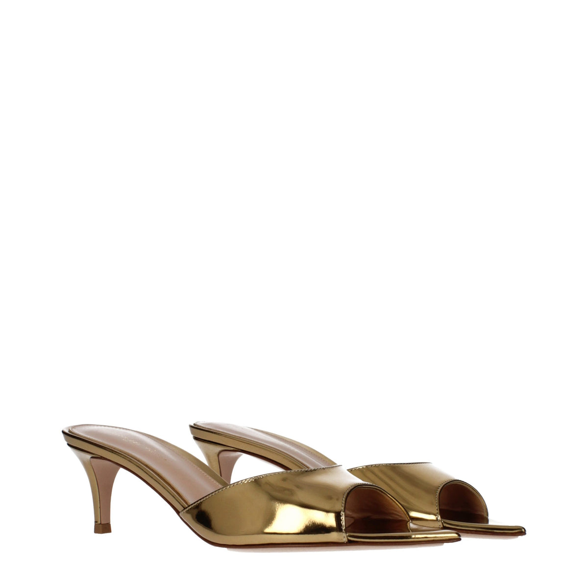 Gianvito Rossi Goldene Ledersandalen mit Plateauabsatz