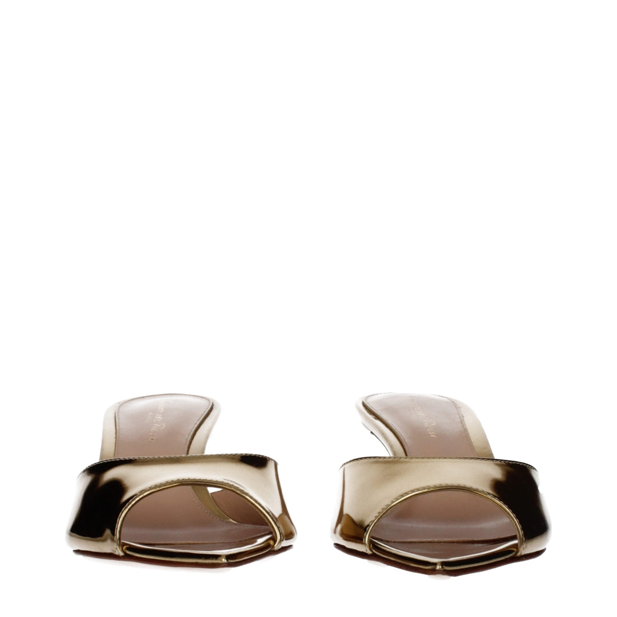 Gianvito Rossi Goldene Ledersandalen mit Plateauabsatz