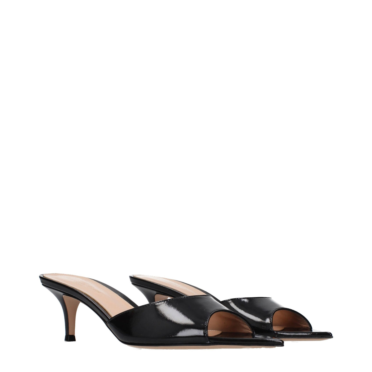 Gianvito Rossi Schwarze Leder Plateau-Sandalen