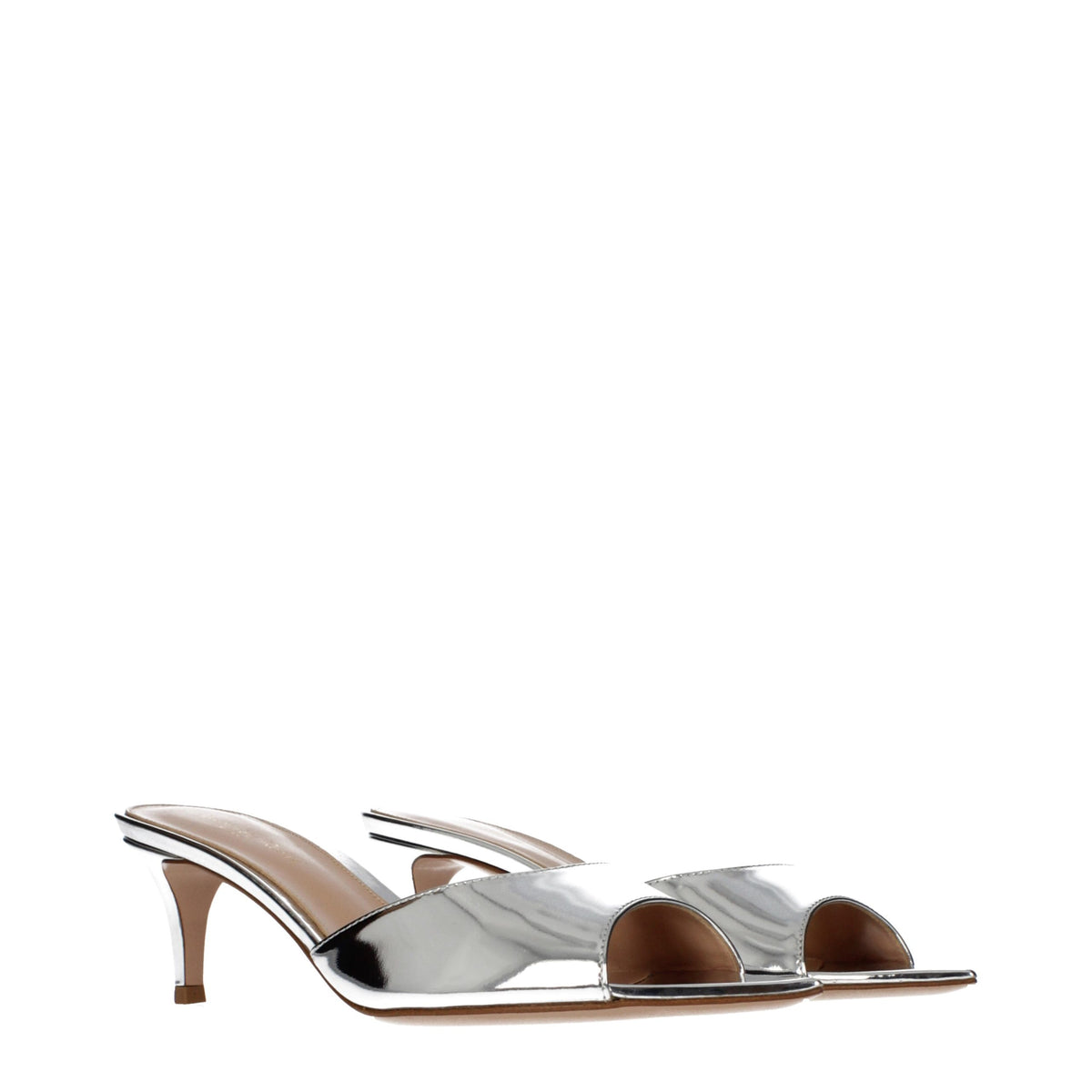 Gianvito Rossi Graue Leder-Plateau-Sandalen