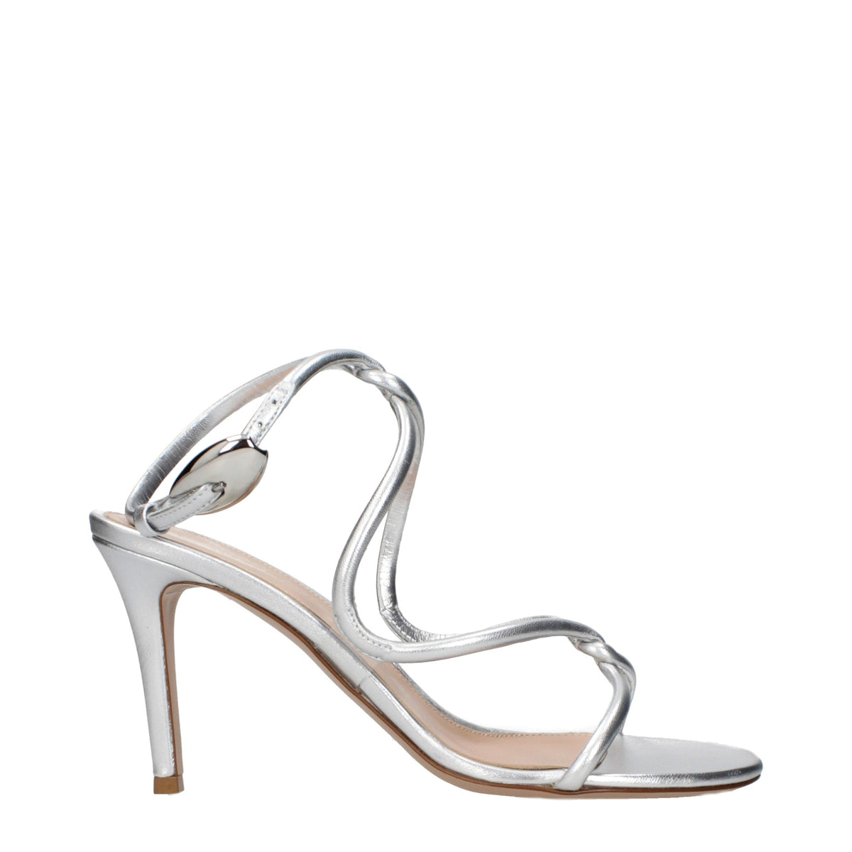 Gianvito Rossi Graue Sandalen mit Stiletto-Absatz aus Leder