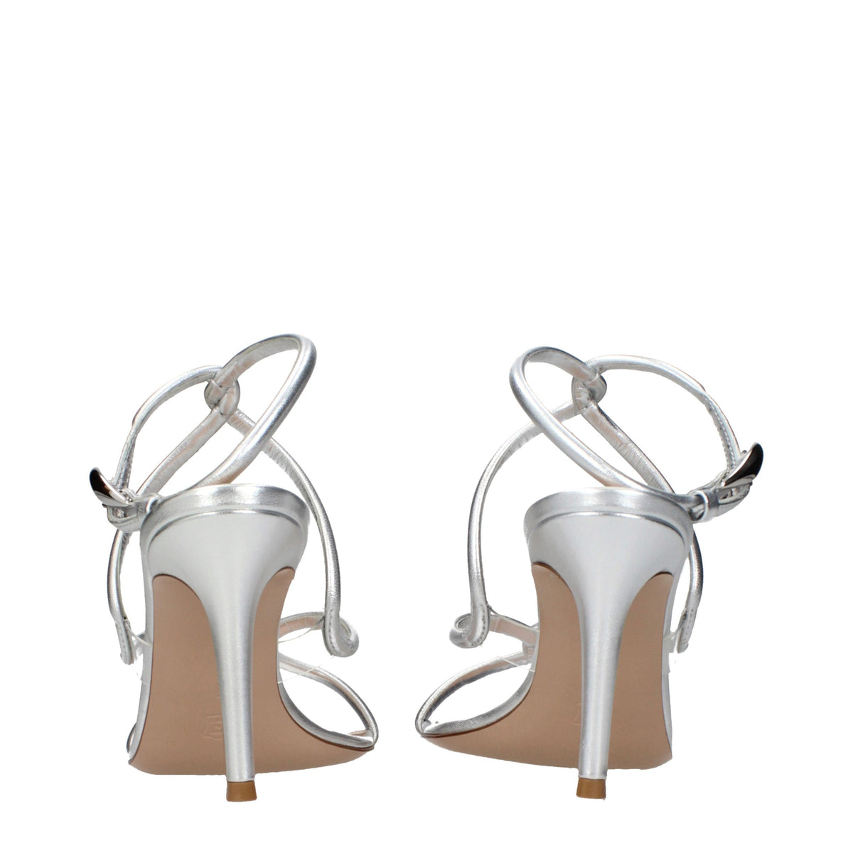 Gianvito Rossi Graue Sandalen mit Stiletto-Absatz aus Leder