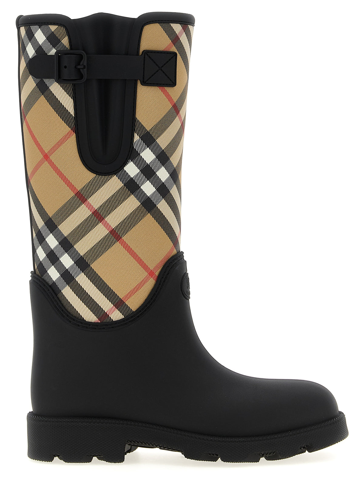 Burberry Schwarze Gummistiefel über dem Knie