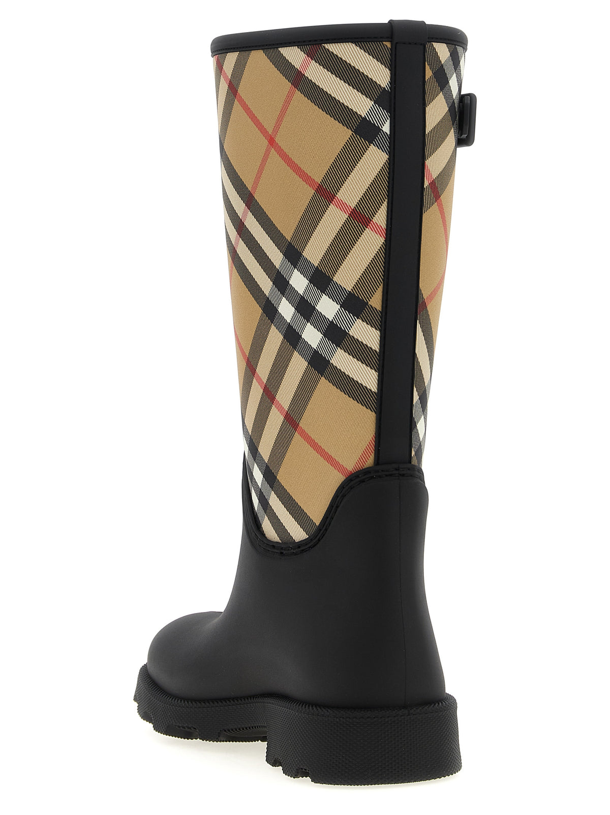 Burberry Schwarze Gummistiefel über dem Knie