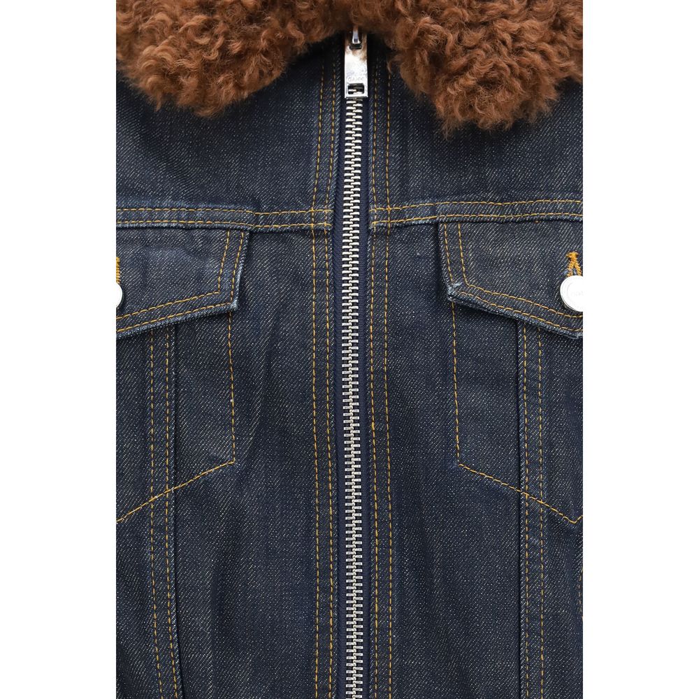 Ganni Blaue Jeansjacke aus Baumwolle