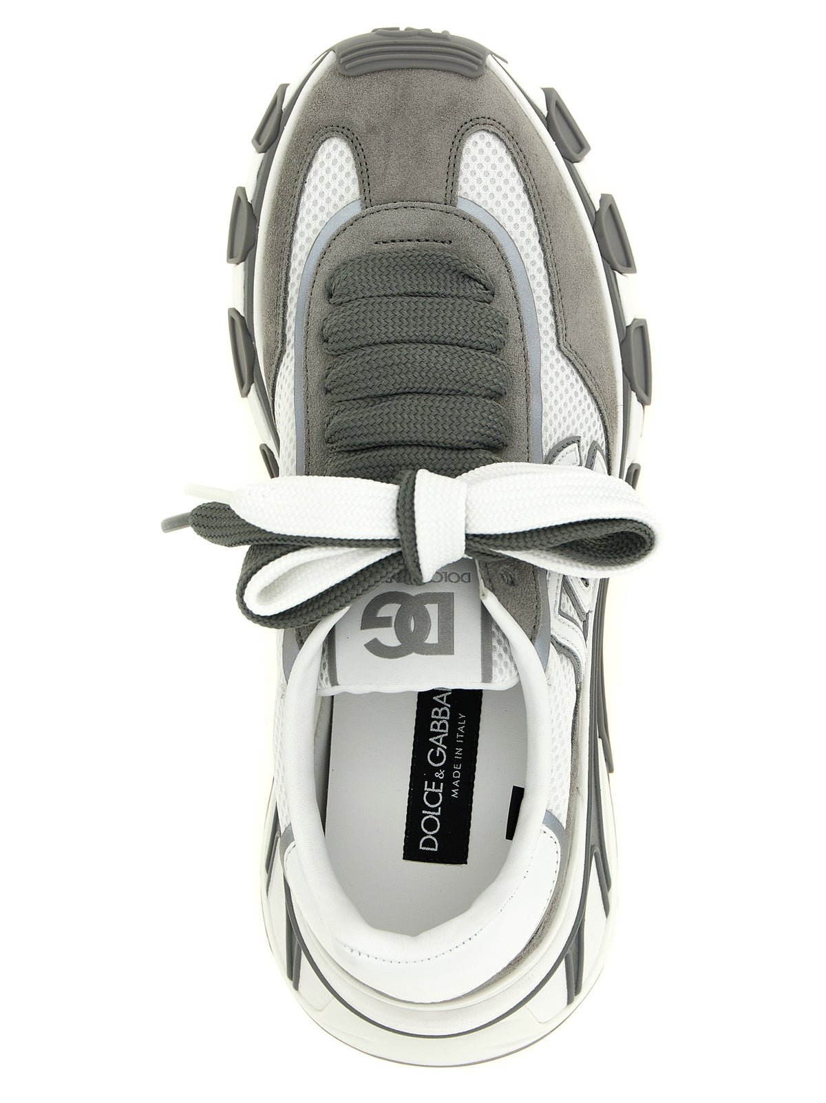 Dolce & Gabbana Graue Leder-Sneaker im Athletic-Look