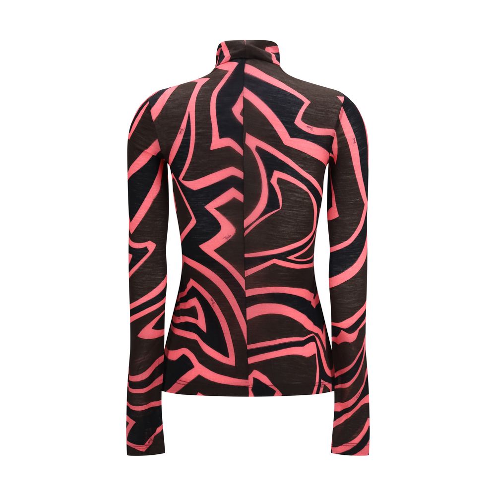 Emilio Pucci Mehrfarbiges Woll-Ovis-Aries-Musterhemd