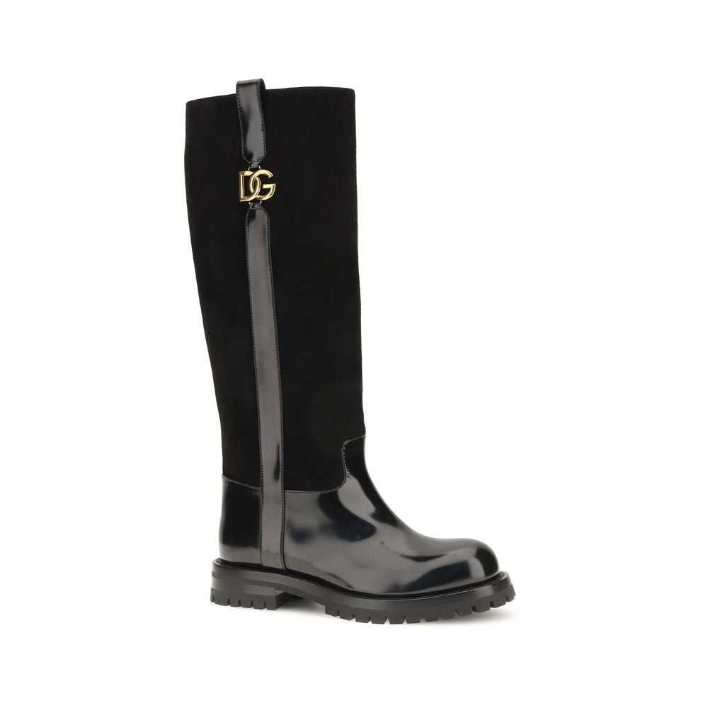 Dolce & Gabbana Schwarze Bos Taurus Kalbsleder Chelsea Boots