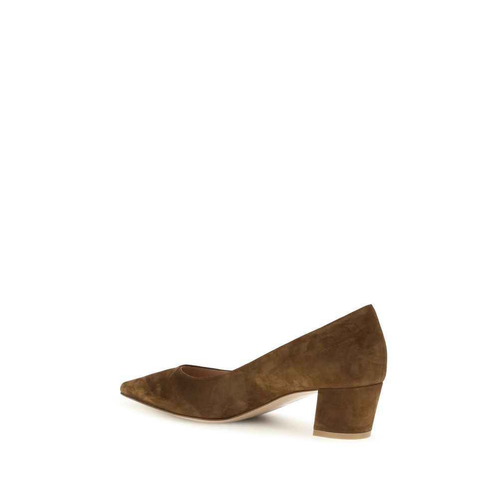 Gianvito Rossi Braune Pumps aus Wildleder mit mittelhohem Absatz