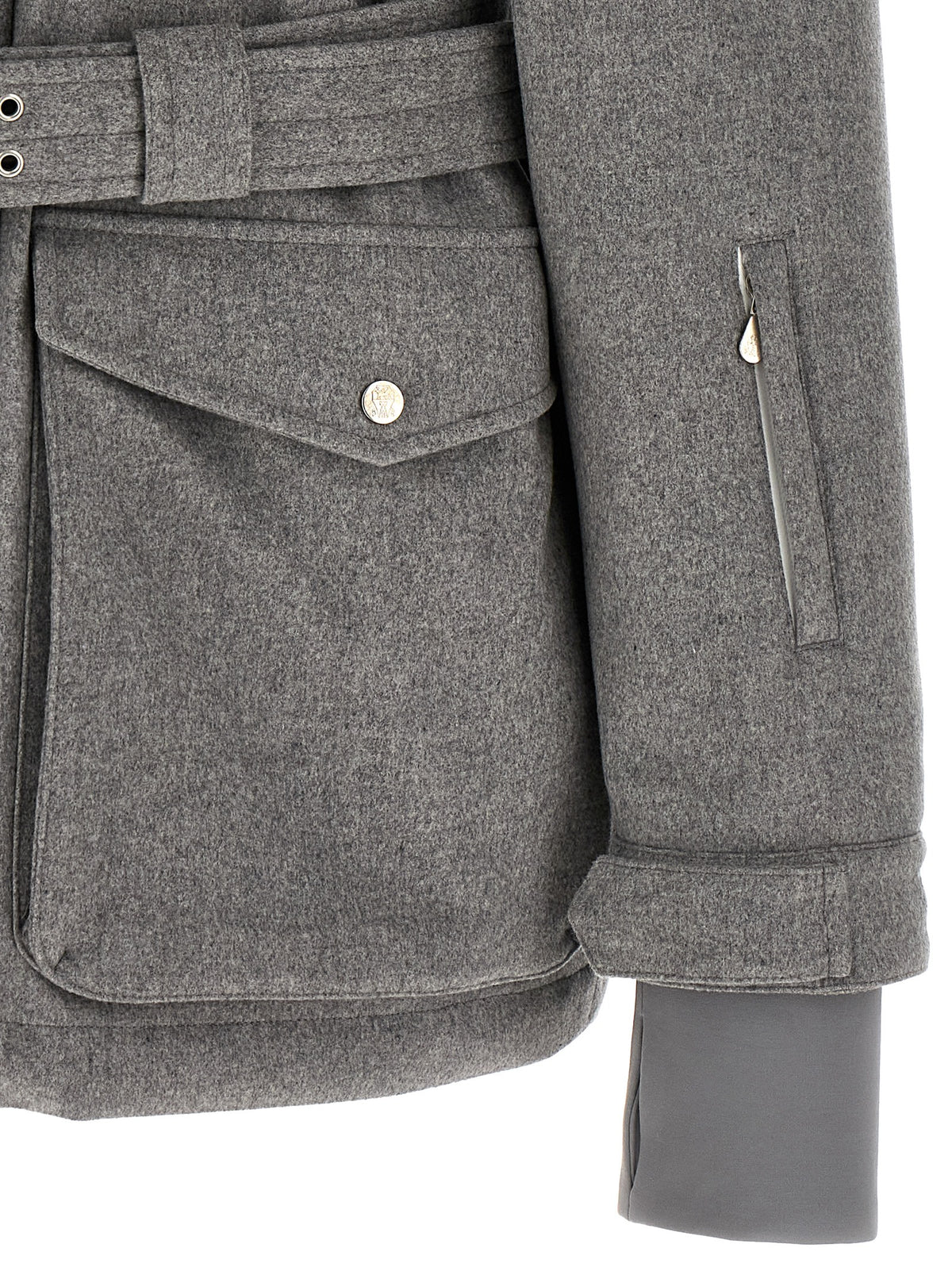 Brunello Cucinelli Grauer Wollmantel in voller Länge