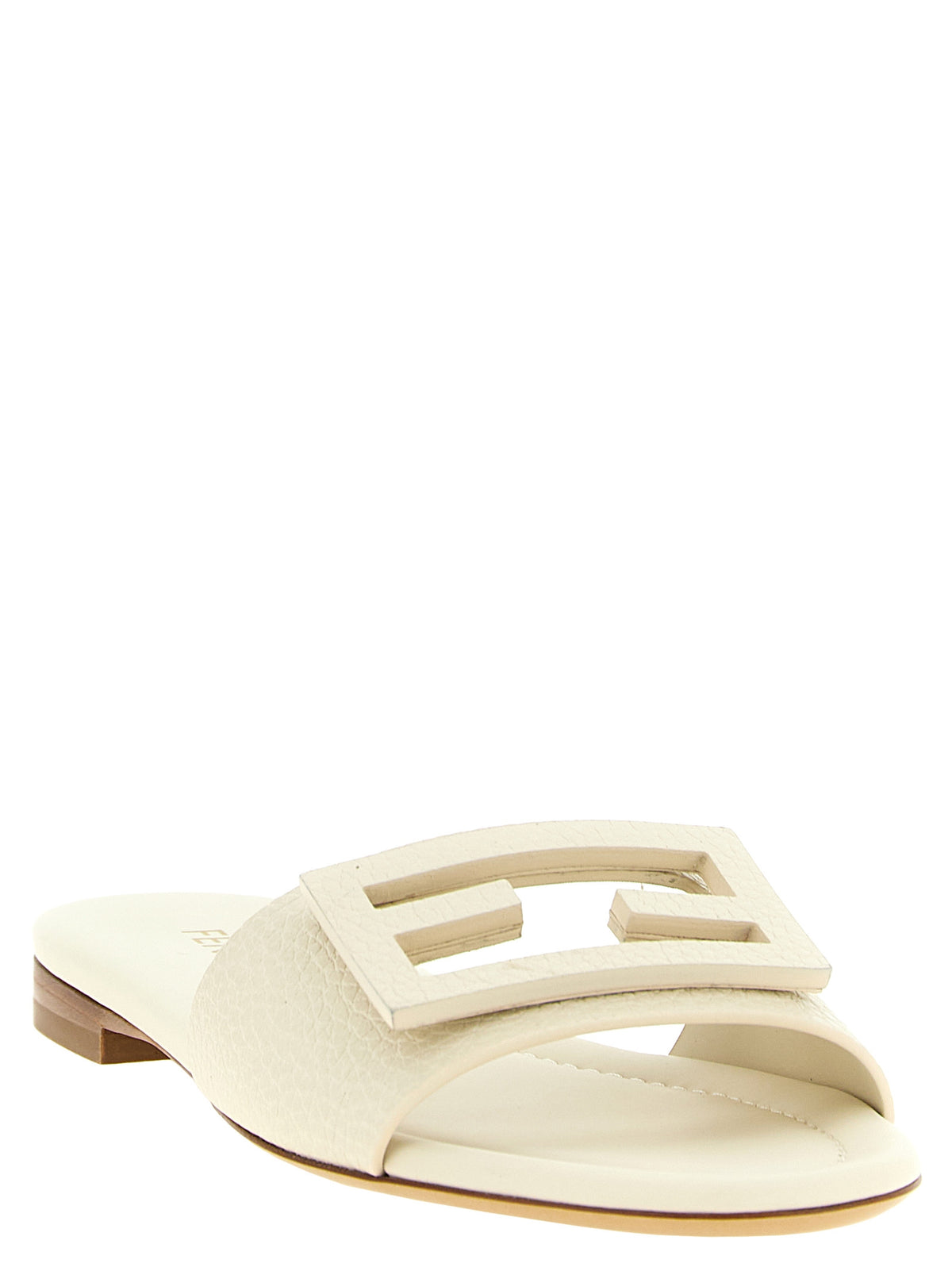 Fendi Weiße Kalbsleder-Slipper