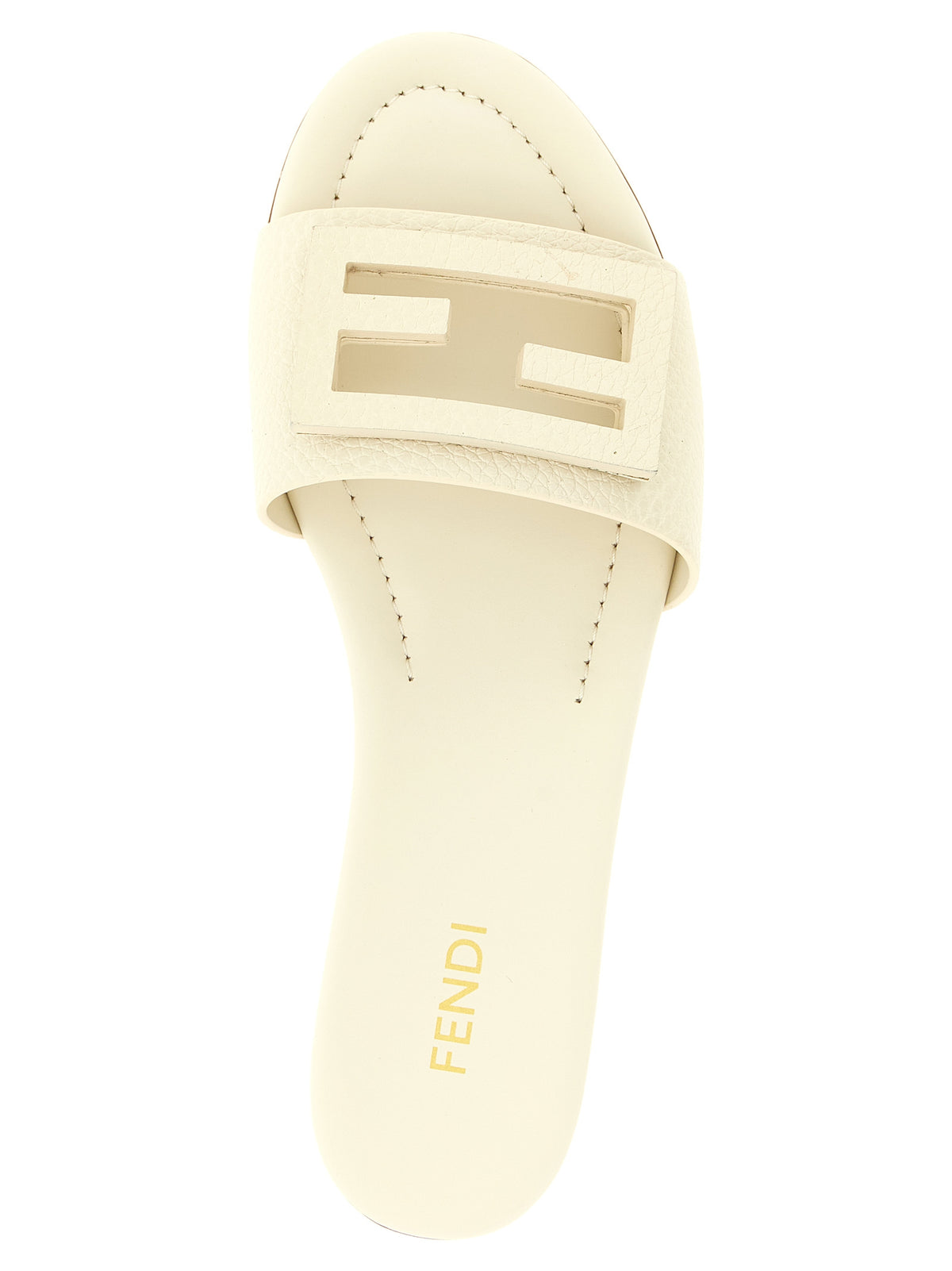 Fendi Weiße Kalbsleder-Slipper
