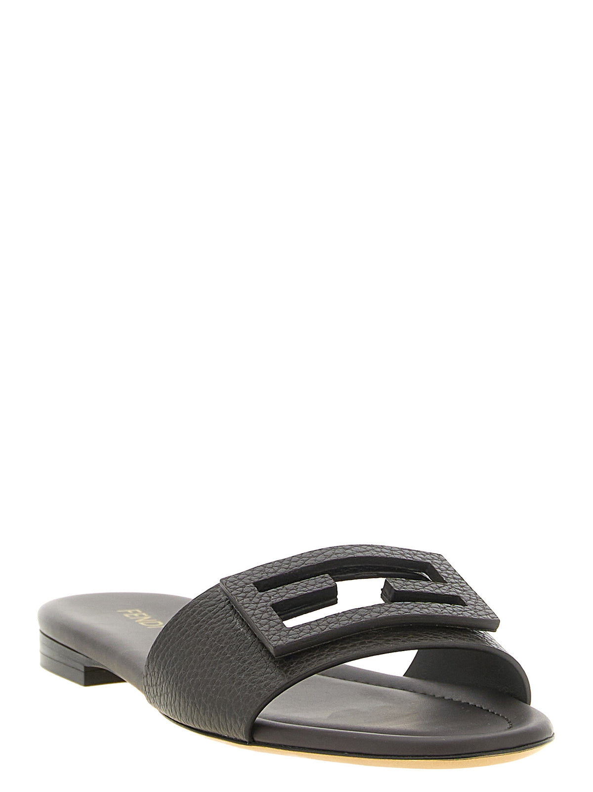 Fendi Braune Kalbsleder-Slipper
