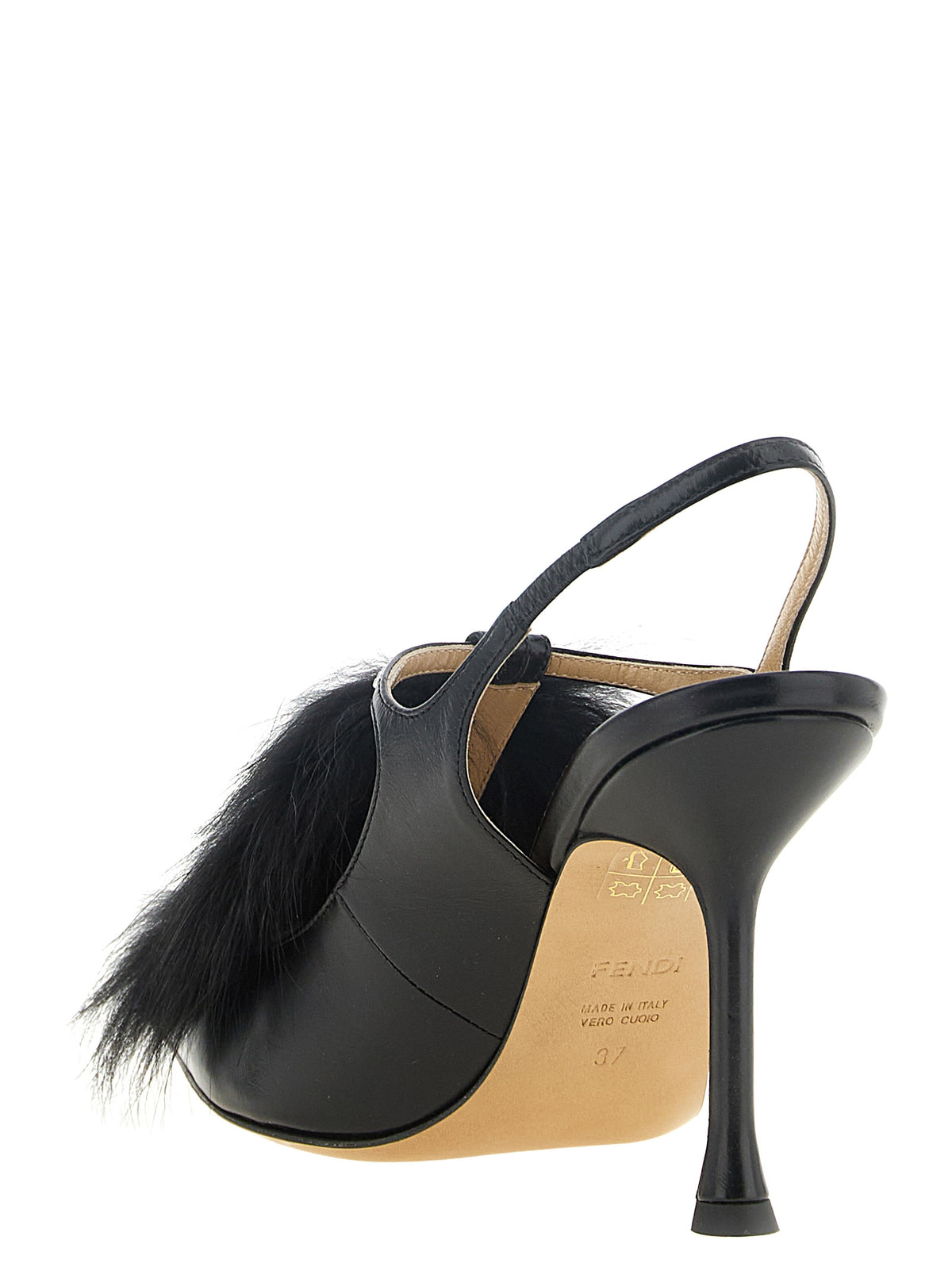 Fendi Schwarze Pumps aus Kalbsleder mit hohem Absatz