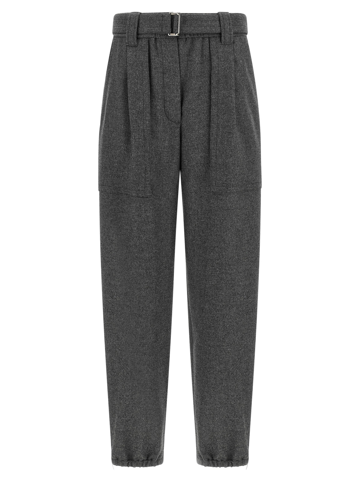 Brunello Cucinelli Graue Cargo-Hose aus reiner Schurwolle