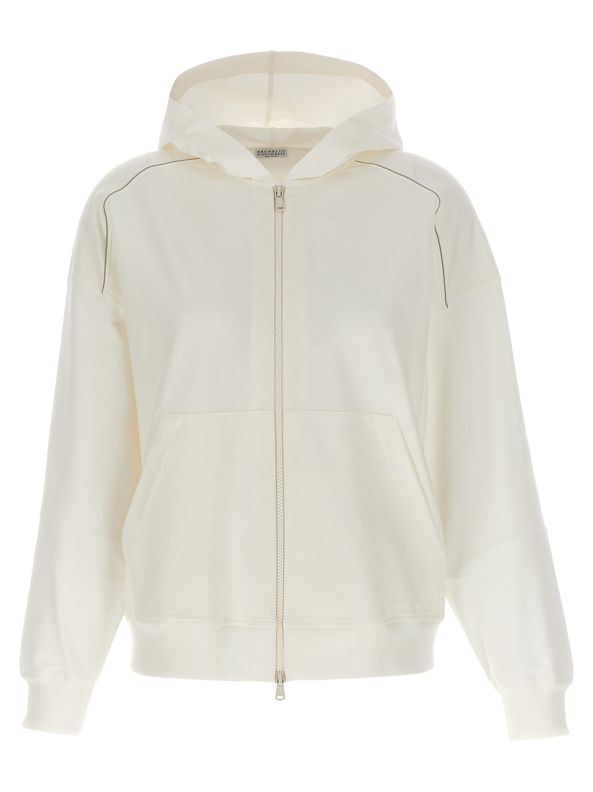 Brunello Cucinelli Weiße Baumwoll-Kapuzenpullover