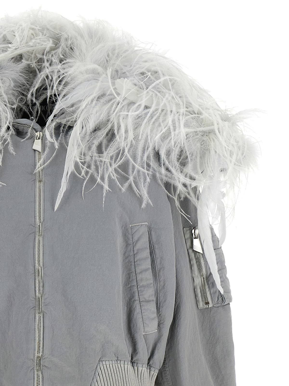 The Attico Grauer Bomber aus Polyamid