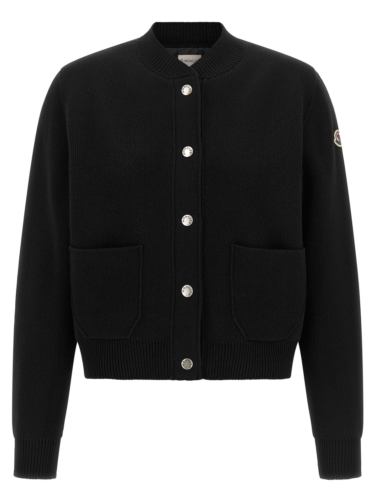 Moncler Schwarzer Cardigan aus Polyamid