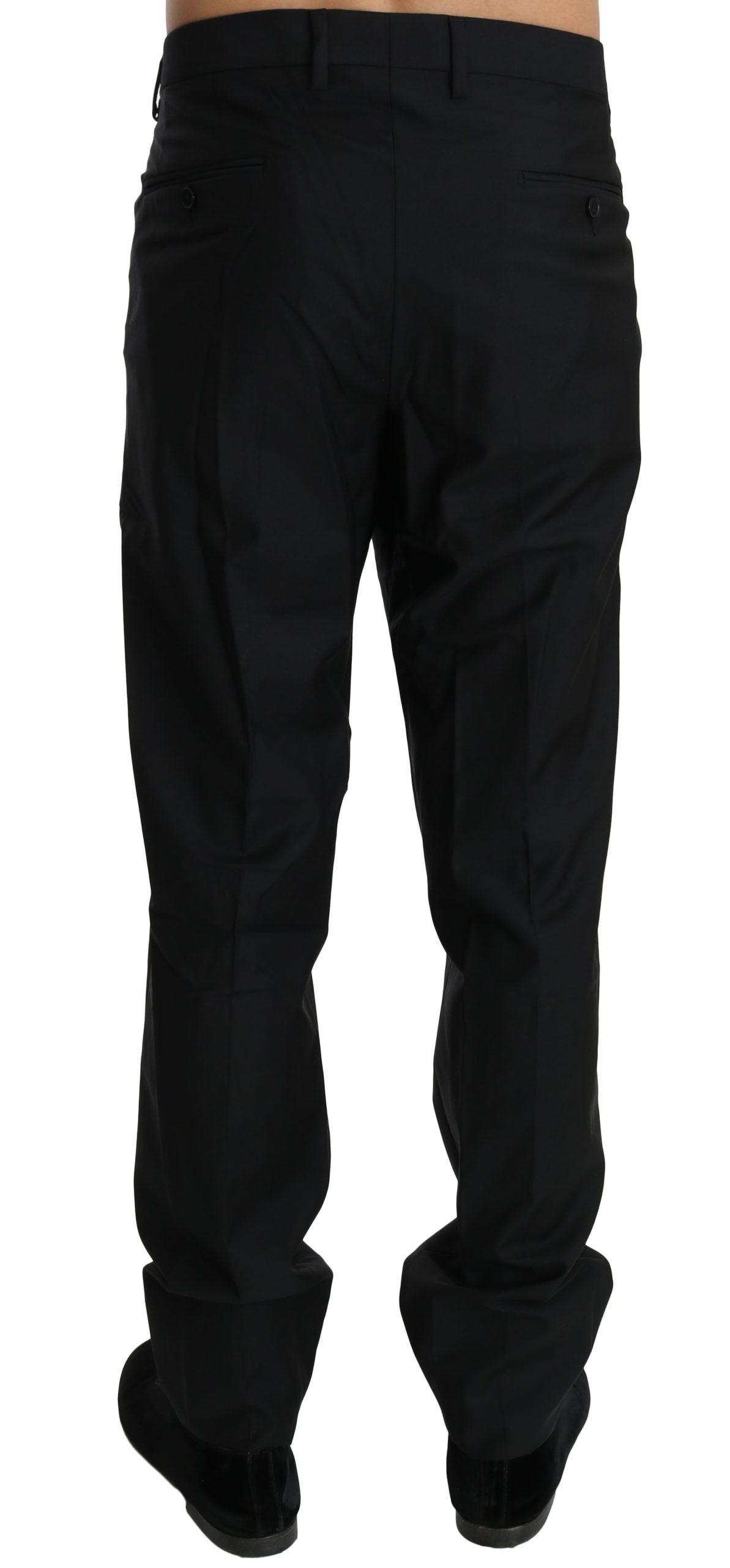 Dolce & Gabbana Schwarzes Kleid Formale Hose Männer Wolle Hose