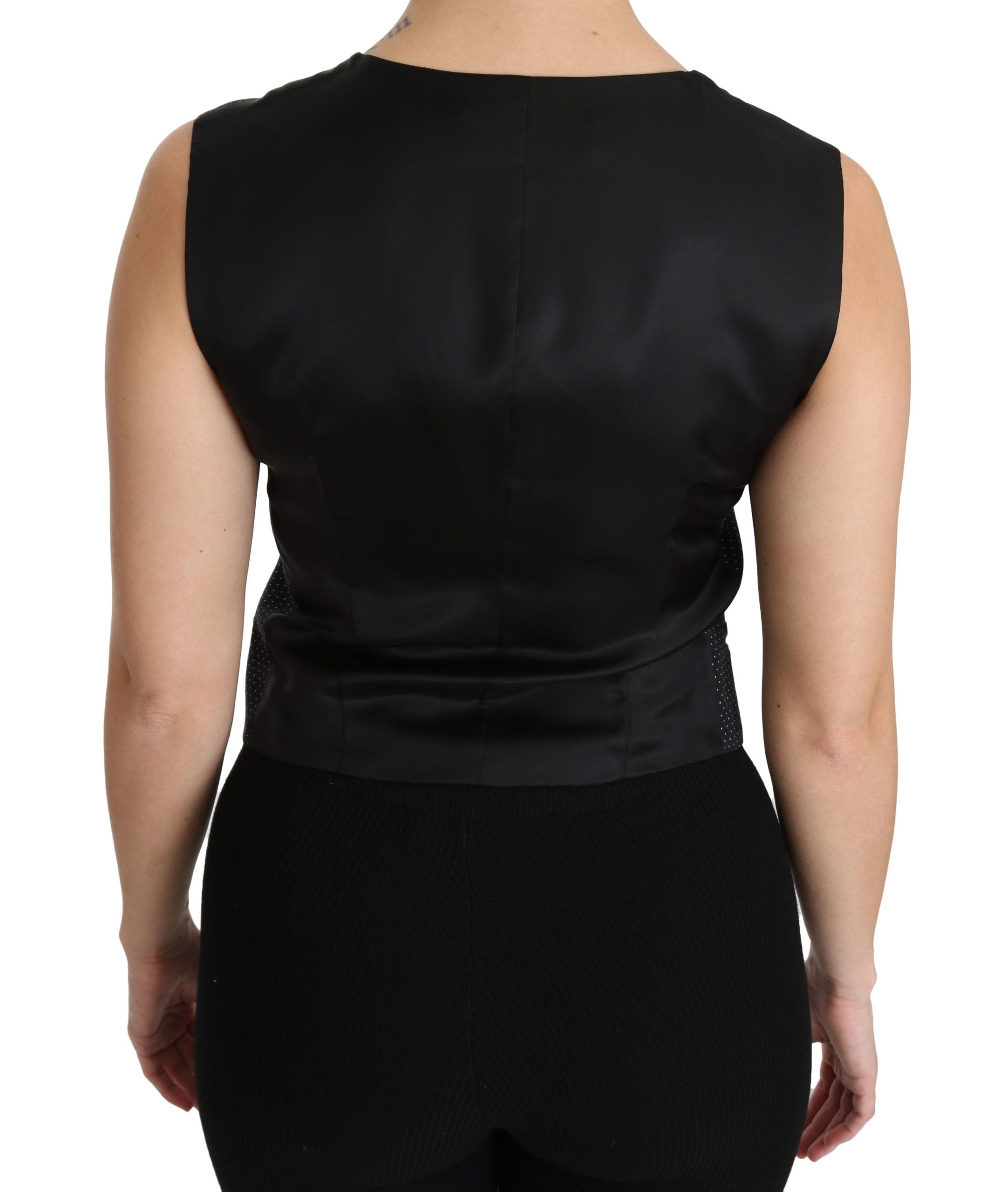 Dolce & Gabbana Schwarz gepunktete Weste Weste Bluse Top