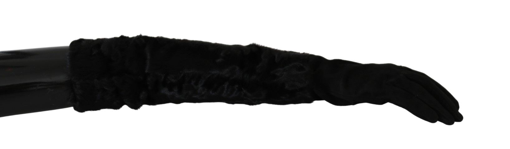 Dolce & Gabbana Schwarze Ellenbogenlange Fäustlinge aus Wildleder