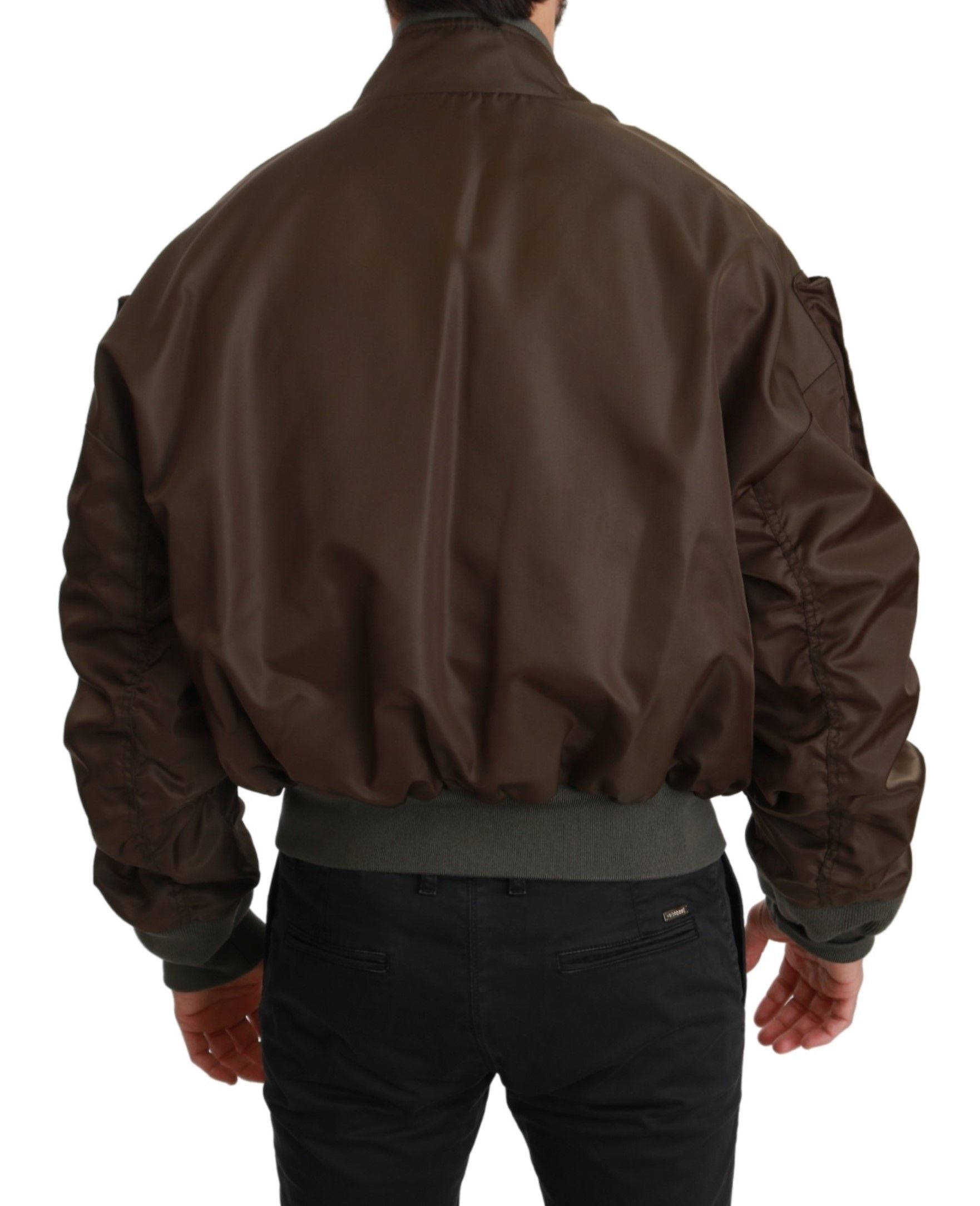 Dolce & Gabbana Braune Perlenkrone Totenkopf Logo Jacke