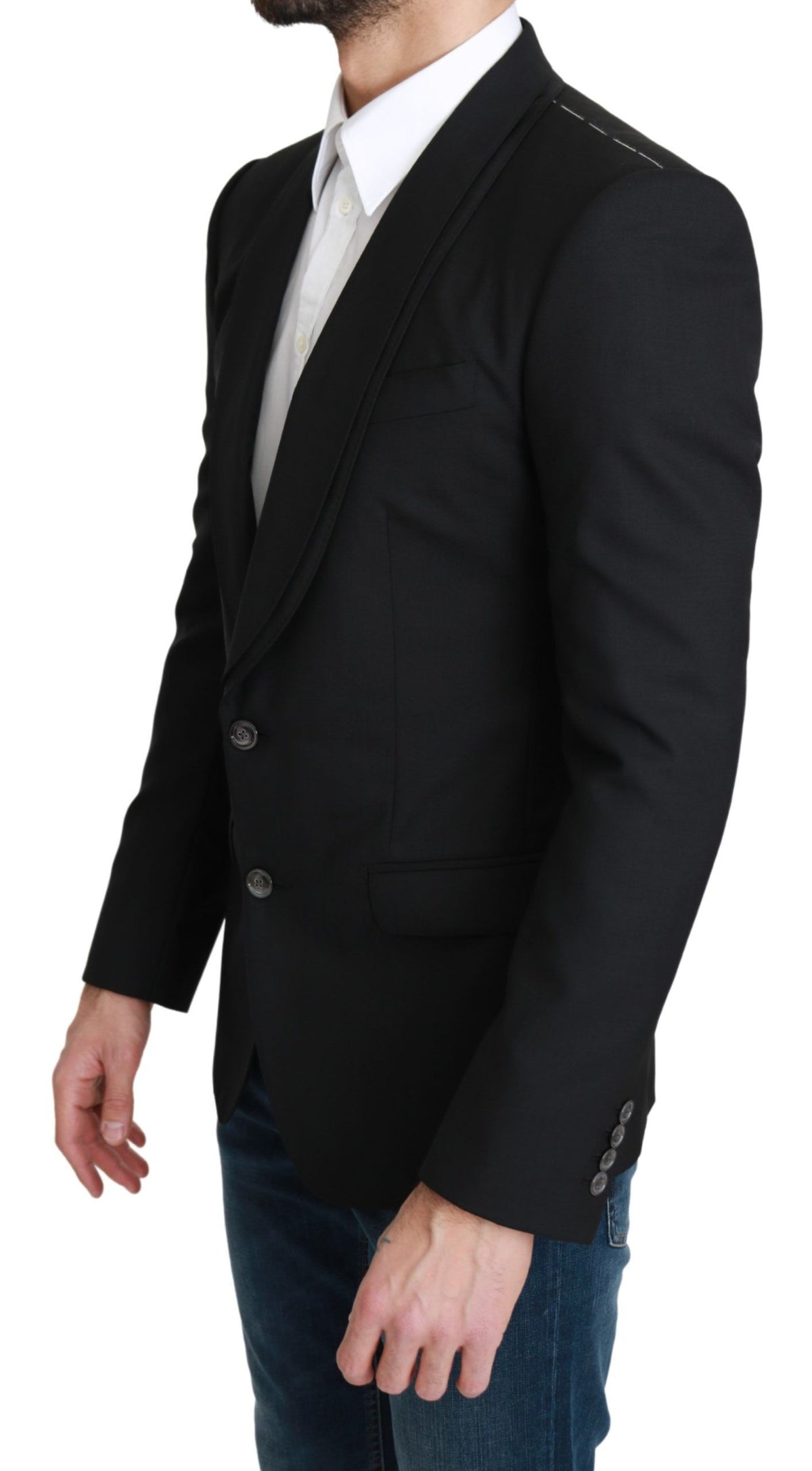 Dolce & Gabbana Schwarzer einreihiger formeller Wollblazer