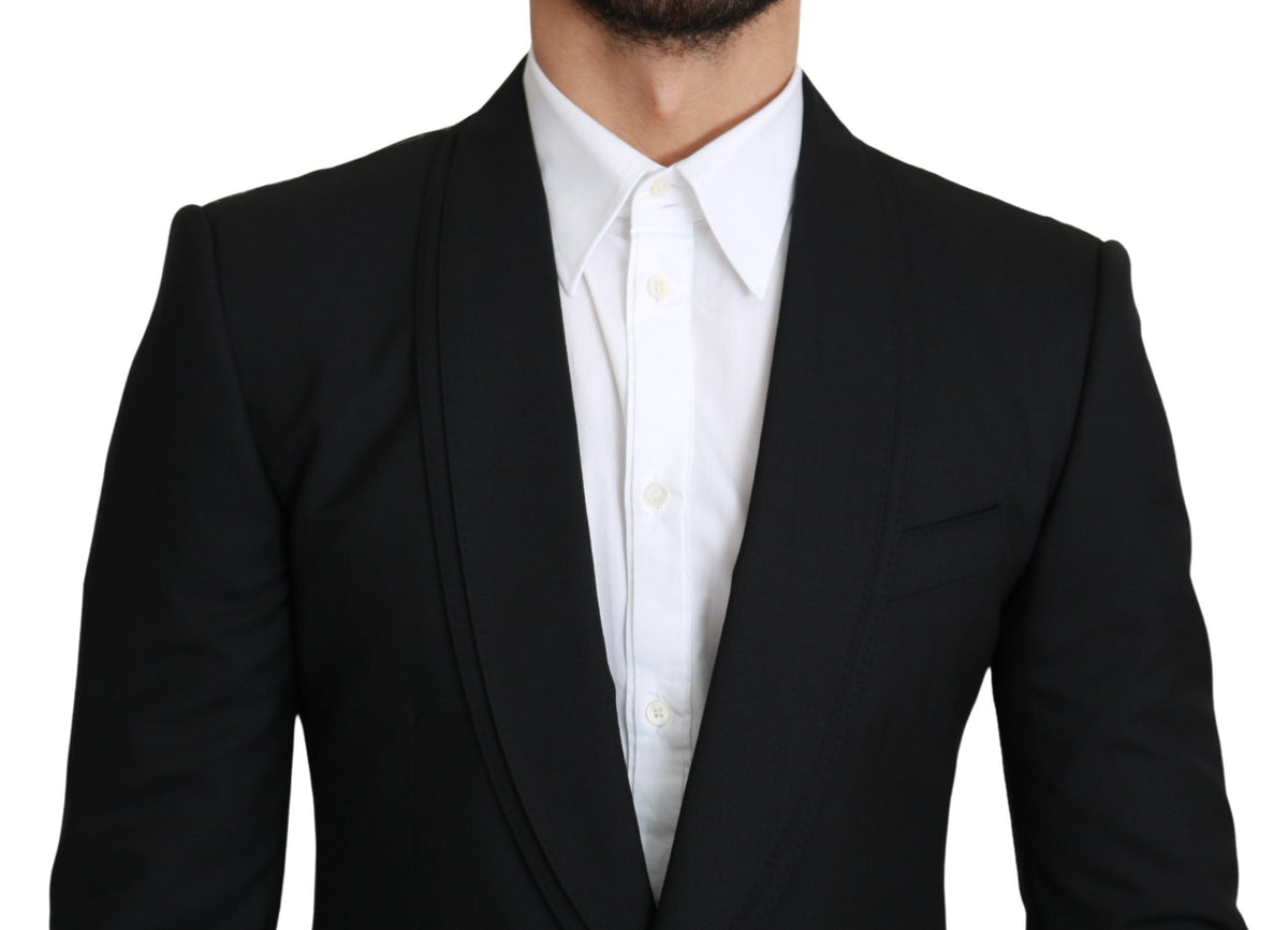 Dolce & Gabbana Schwarzer einreihiger formeller Wollblazer