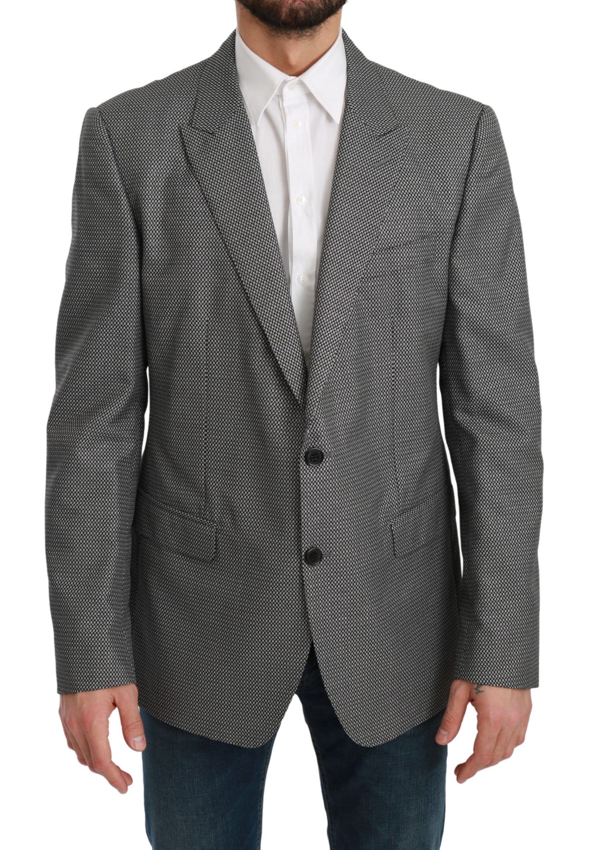 Dolce & Gabbana Grauer schmal geschnittener formeller MARTINI Blazer